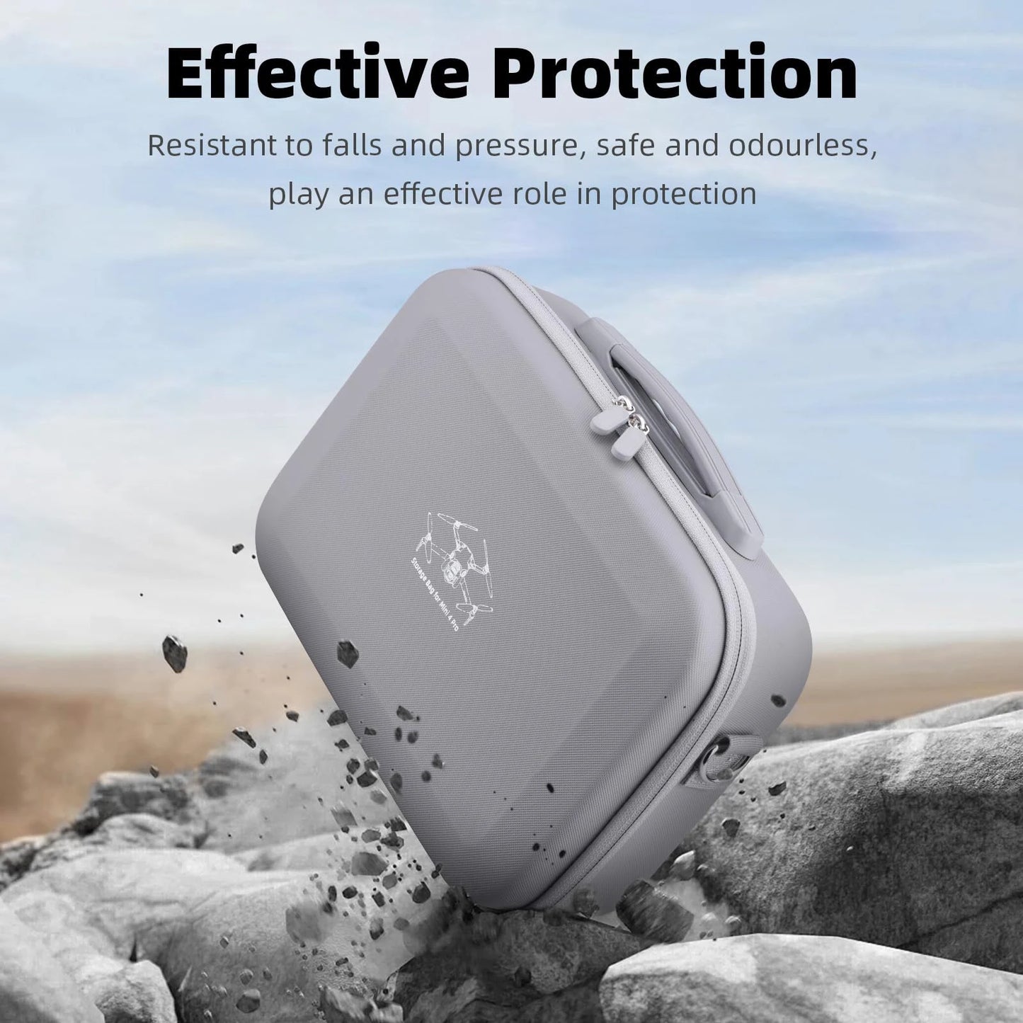 SKYPOINT Mini 4 Pro RC 2 Case, Large Capacity Portable PU Leather Storage Bag for DJI Mini 4 Pro Fly More Combo Drone RC2 Controller Kit