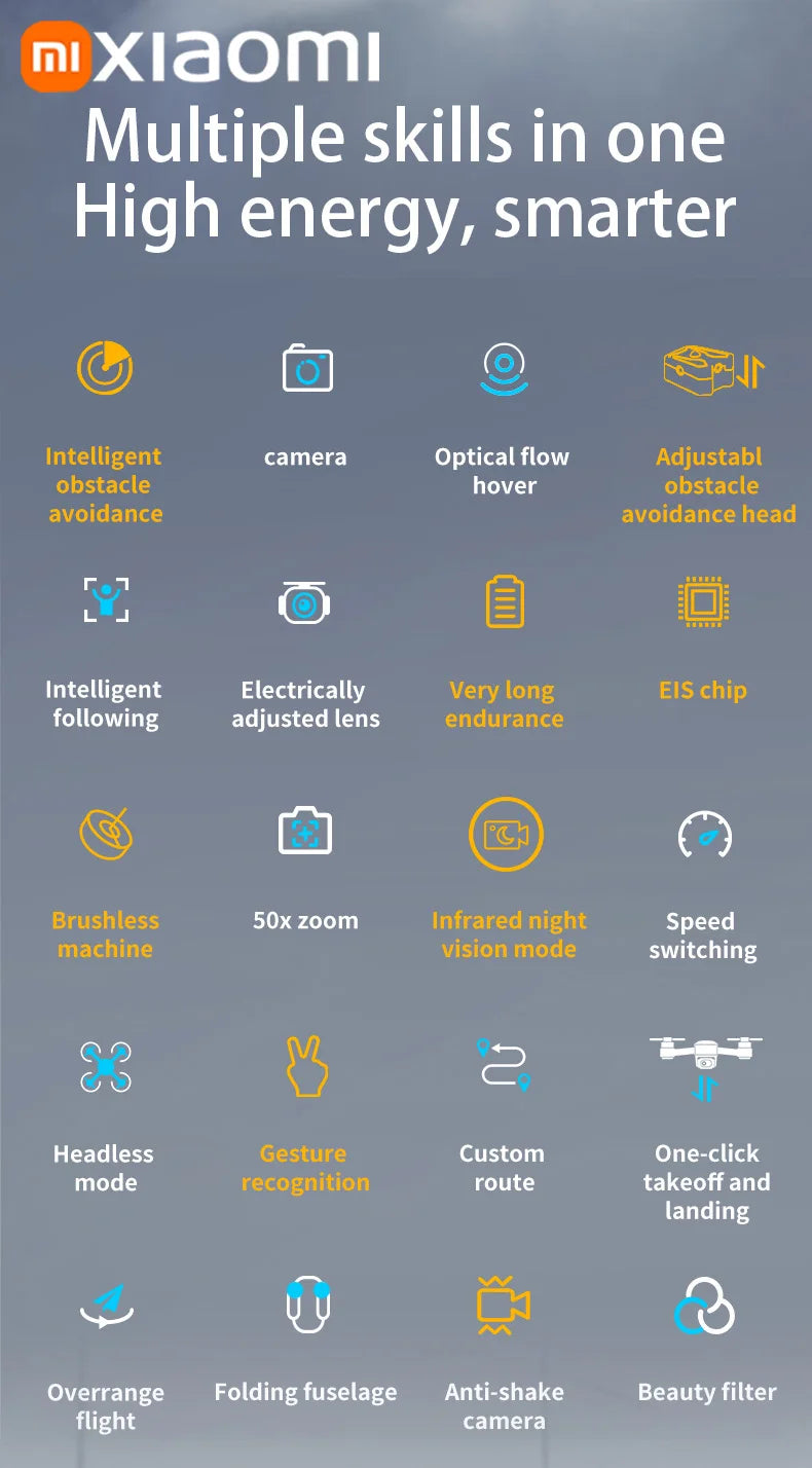 SKYPOINT Xiaomi YK8 Pro Drone 8K Aerial HD Professional Omnidirectional infrared Intelligent Obstacle Avoidance 5G WIFI Brushless Drone