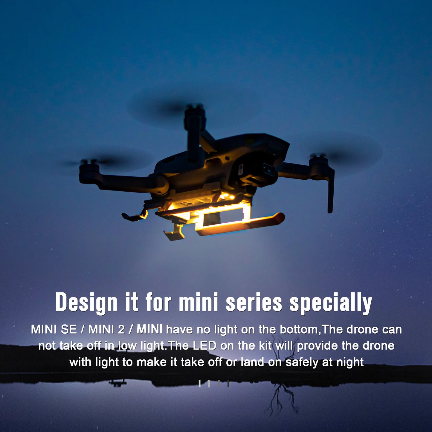 SKYPOINT Mini 2SE Colorful LED Landing Gear for DJI Mini 4K/Mini 2 Drone Accessory Foldable Landing Gear with Flash LED Lights