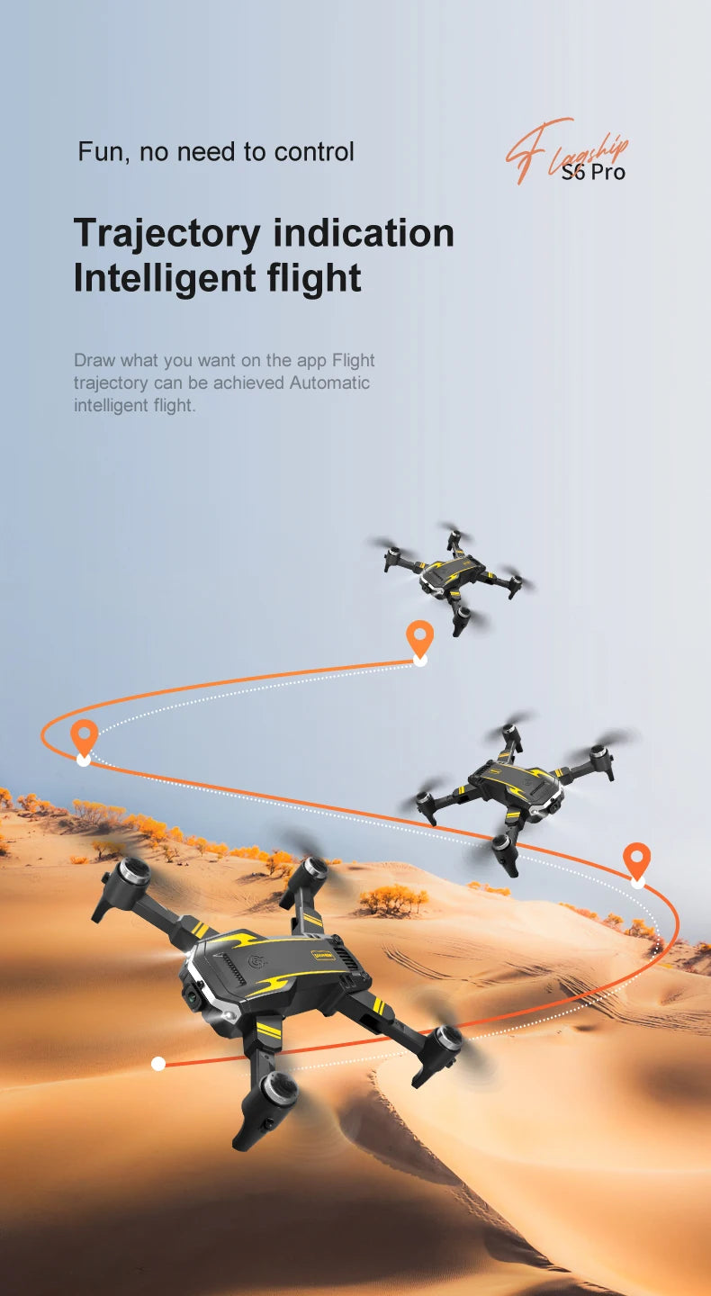 SKYPOINT Xiaomi S6 pro Drone Aerial 8K HD Professional Foldable Obstacle Avoidance Quadcopter Dual Camera GPS WIFI RC UAV Christmas Gifts