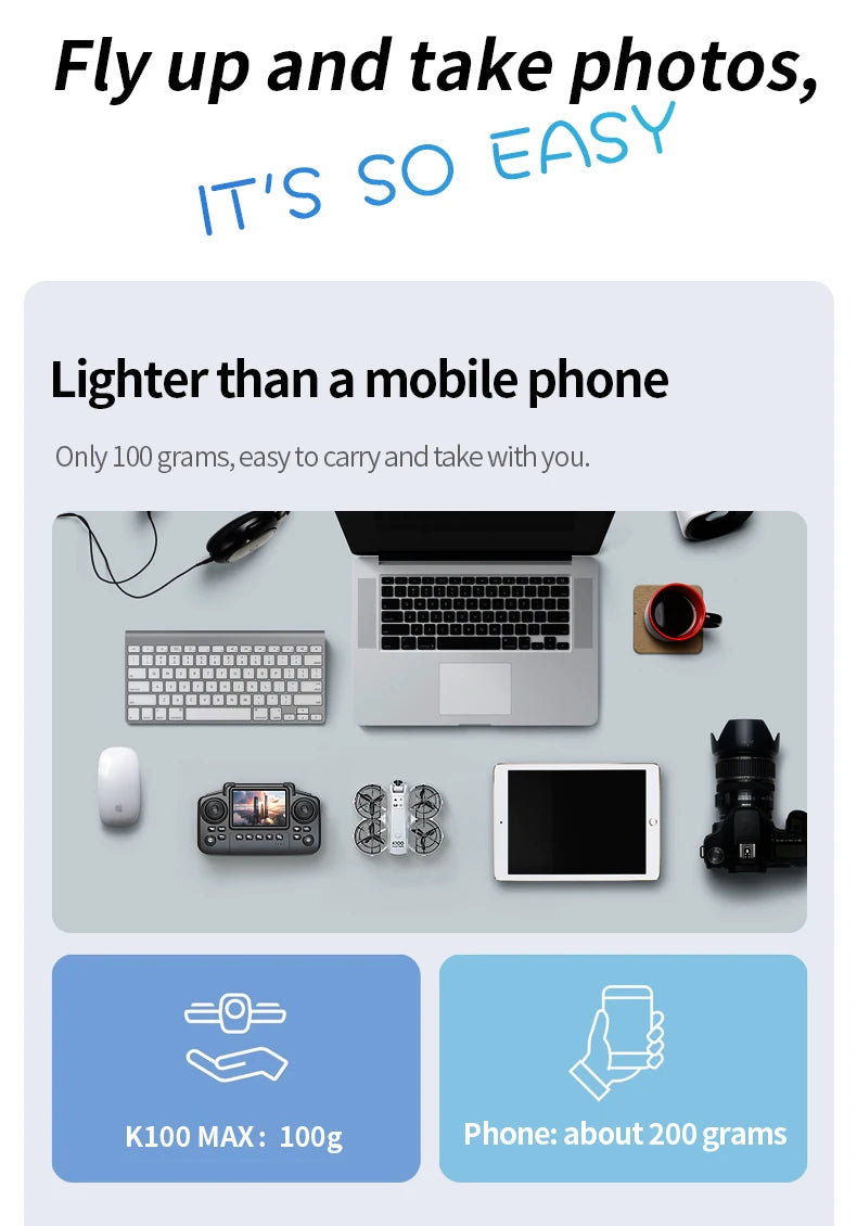 SKYPOINT K100 MAX Drone with 5KM Range 8K Dual Camera 180 Obstacle Avoidance HD Video FPV Optical Flow Quadcopter Aerial Photography Toy