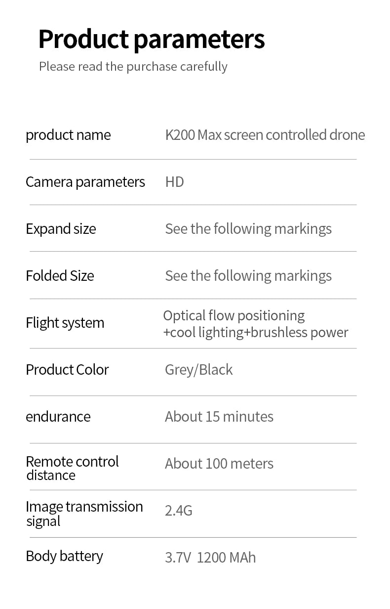 SKYPOINT NEW K200 MAX Drone Large Ultra HD Screen Remote 8K Aerial Vehicle GPS Brushless Motor Long Flight Time 5G Dual Camera Quadcopter