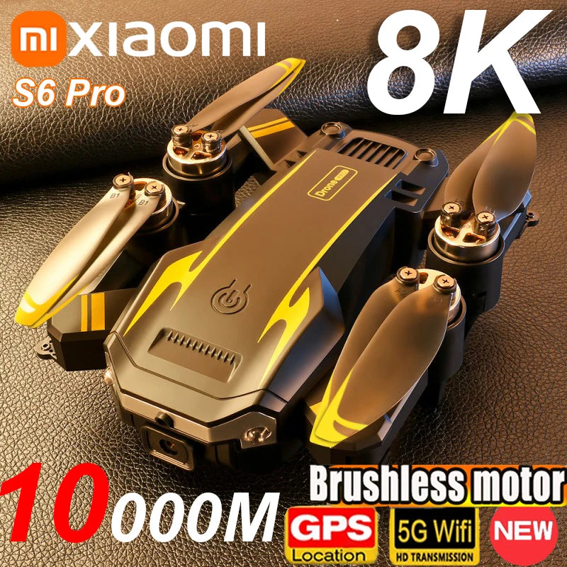 SKYPOINT Xiaomi S6 pro Drone Aerial 8K HD Professional Foldable Obstacle Avoidance Quadcopter Dual Camera GPS WIFI RC UAV Christmas Gifts