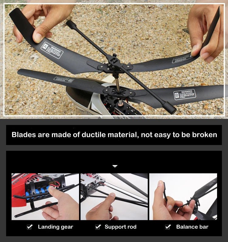 SKYPOINT Rc Helicopter With Remote Control Extra Durable Big Plane Toy For Kids Drone Model Outdoor 3.5CH 80cm Aircraft Large Helicoptero