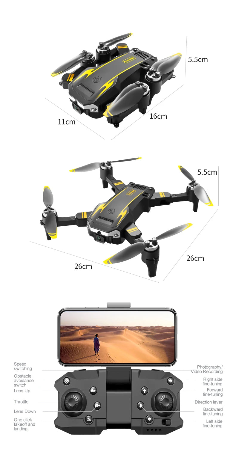 SKYPOINT Xiaomi S6 pro Drone Aerial 8K HD Professional Foldable Obstacle Avoidance Quadcopter Dual Camera GPS WIFI RC UAV Christmas Gifts