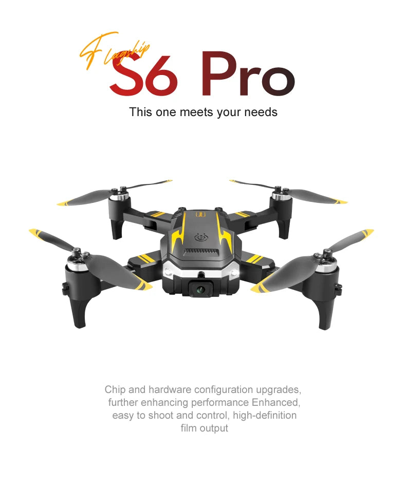 SKYPOINT Xiaomi S6 pro Drone Aerial 8K HD Professional Foldable Obstacle Avoidance Quadcopter Dual Camera GPS WIFI RC UAV Christmas Gifts