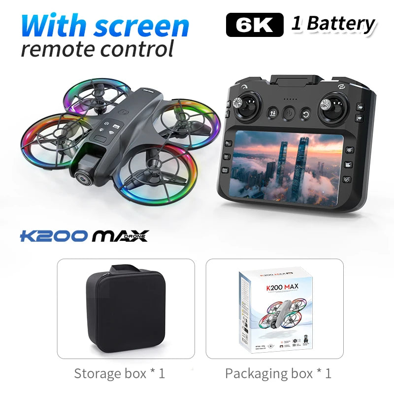 SKYPOINT NEW K200 MAX Drone Large Ultra HD Screen Remote 8K Aerial Vehicle GPS Brushless Motor Long Flight Time 5G Dual Camera Quadcopter