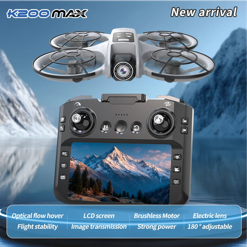SKYPOINT NEW K200 MAX Drone Large Ultra HD Screen Remote 8K Aerial Vehicle GPS Brushless Motor Long Flight Time 5G Dual Camera Quadcopter