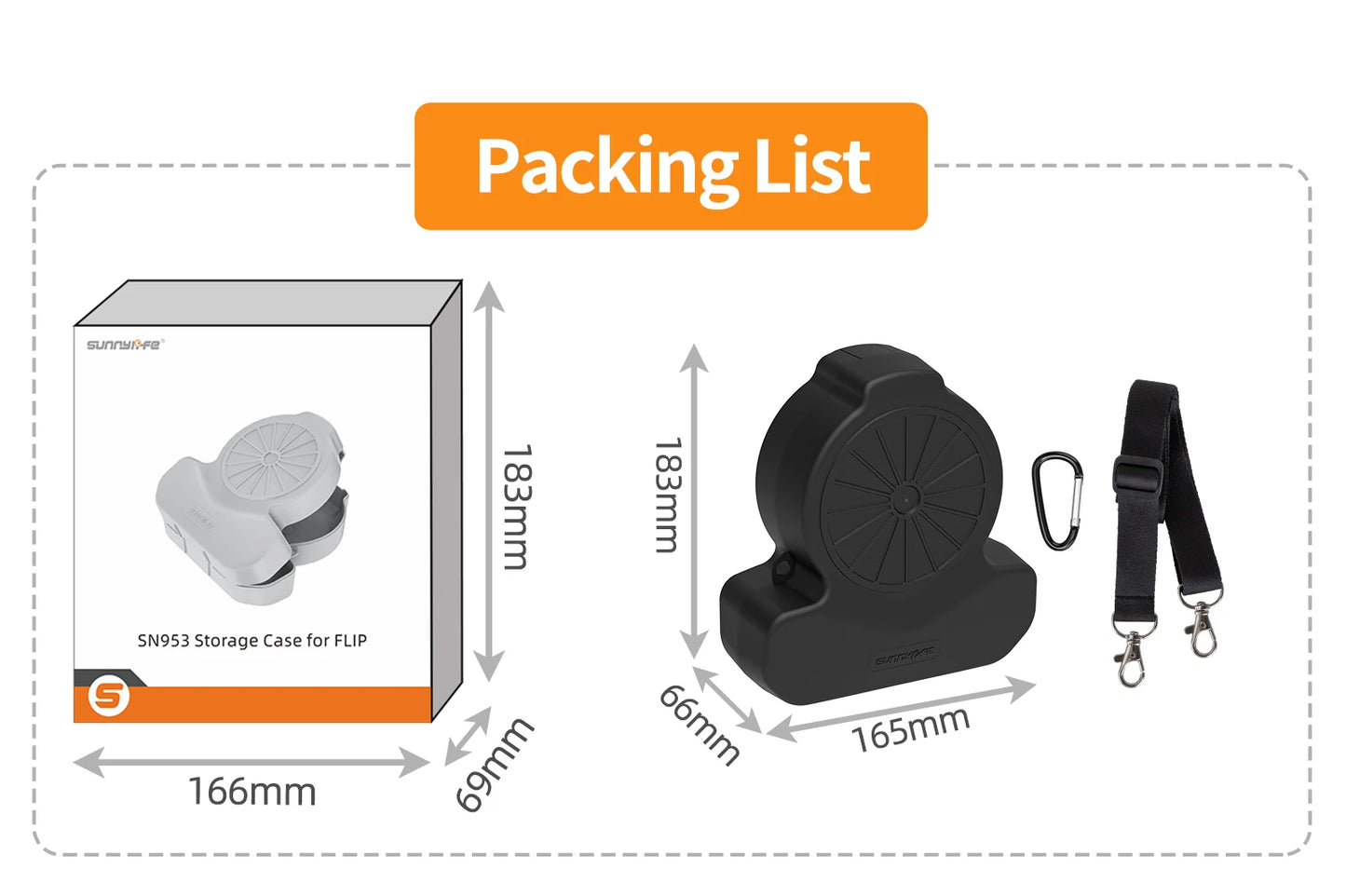 SKYPOINT For DJI Flip Drone Waterproof Shockproof Storage Case Portable Travel Bag with Lanyard Carry Box Drone Accessories