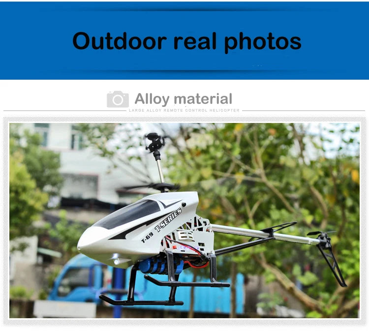 SKYPOINT Rc Helicopter With Remote Control Extra Durable Big Plane Toy For Kids Drone Model Outdoor 3.5CH 80cm Aircraft Large Helicoptero