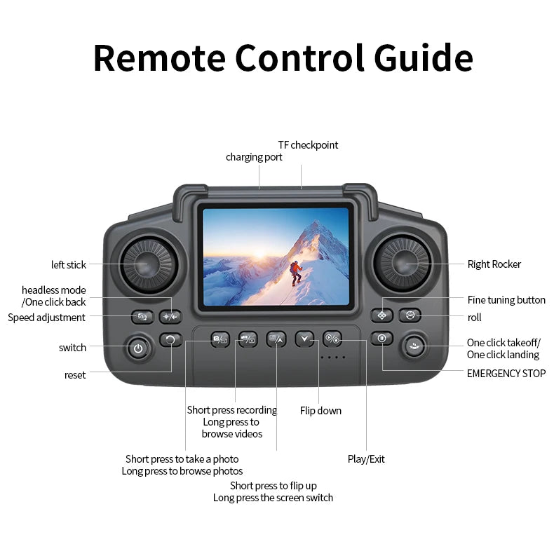SKYPOINT K100 MAX Drone with 5KM Range 8K Dual Camera 180 Obstacle Avoidance HD Video FPV Optical Flow Quadcopter Aerial Photography Toy