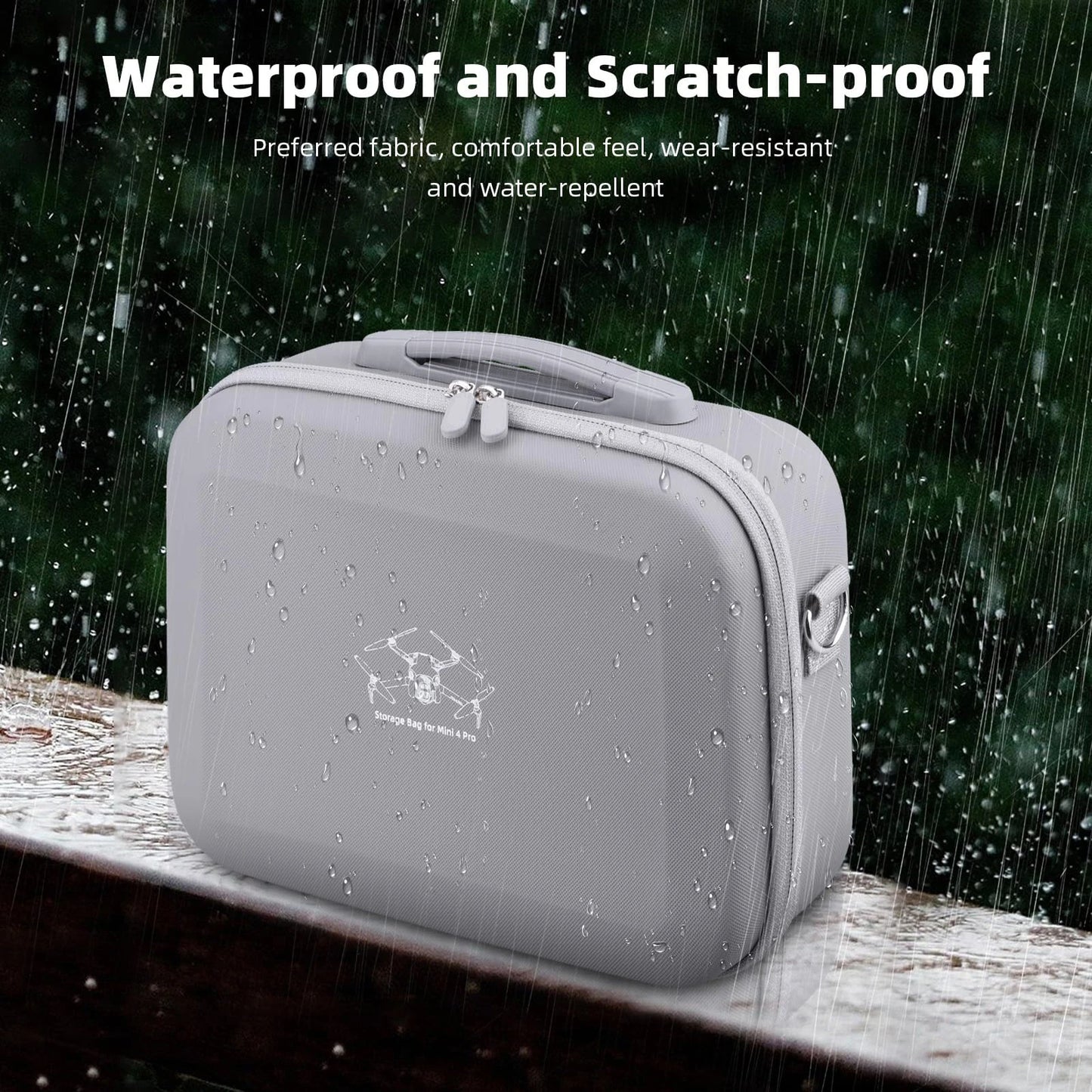 SKYPOINT Mini 4 Pro RC 2 Case, Large Capacity Portable PU Leather Storage Bag for DJI Mini 4 Pro Fly More Combo Drone RC2 Controller Kit