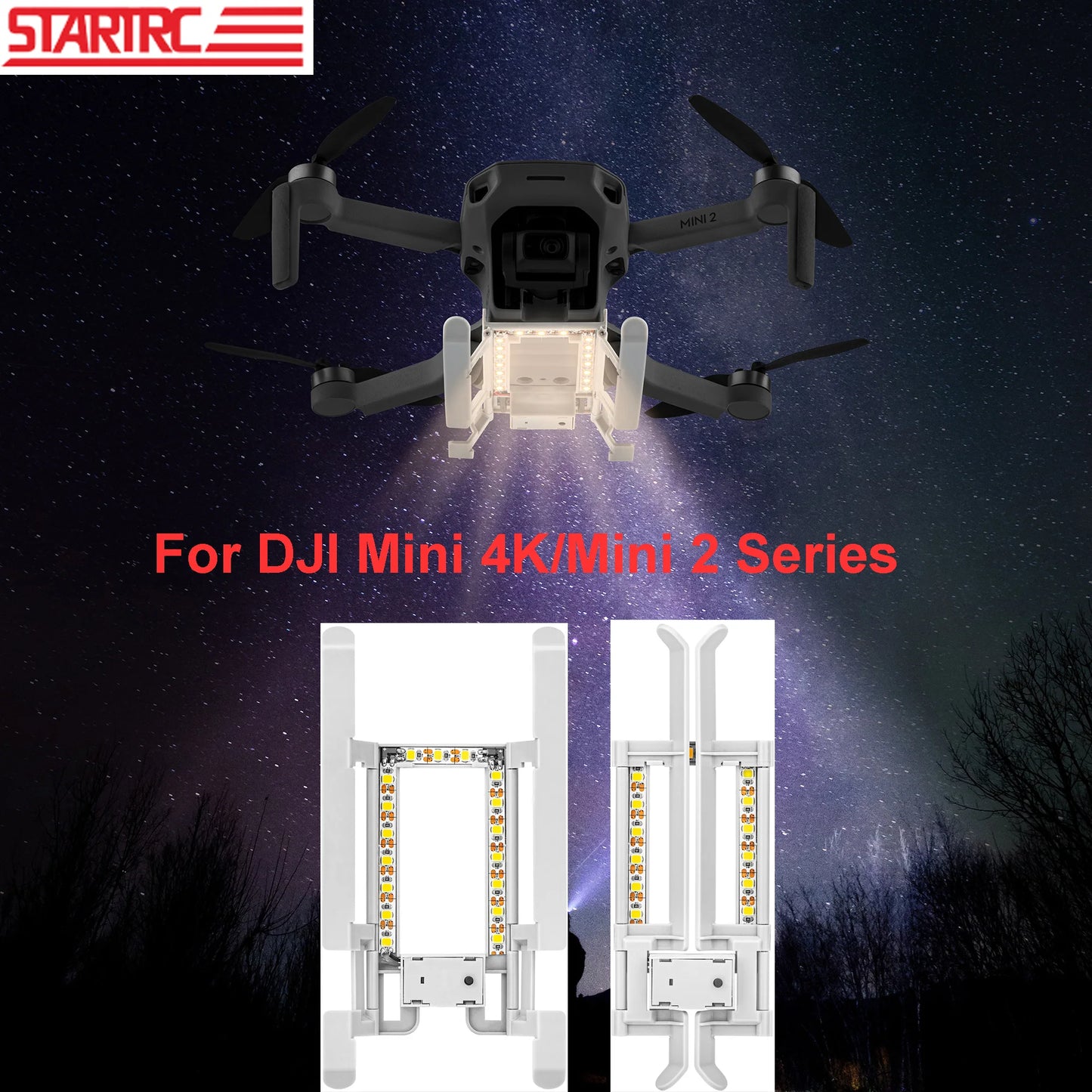SKYPOINT Mini 2SE Colorful LED Landing Gear for DJI Mini 4K/Mini 2 Drone Accessory Foldable Landing Gear with Flash LED Lights