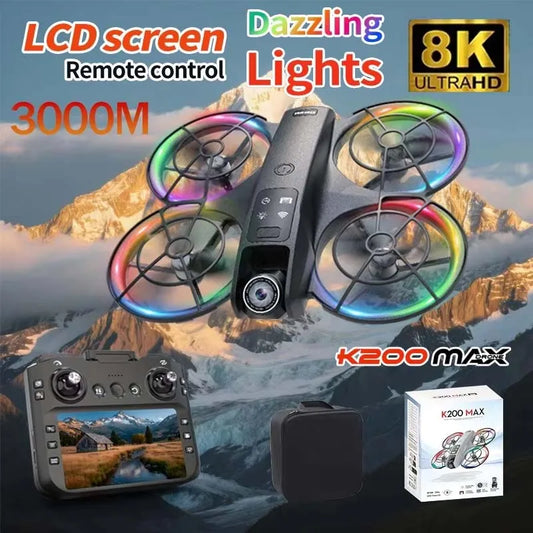 SKYPOINT NEW K200 MAX Drone Large Ultra HD Screen Remote 8K Aerial Vehicle GPS Brushless Motor Long Flight Time 5G Dual Camera Quadcopter