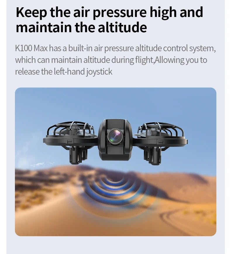 SKYPOINT K100 MAX Drone with 5KM Range 8K Dual Camera 180 Obstacle Avoidance HD Video FPV Optical Flow Quadcopter Aerial Photography Toy