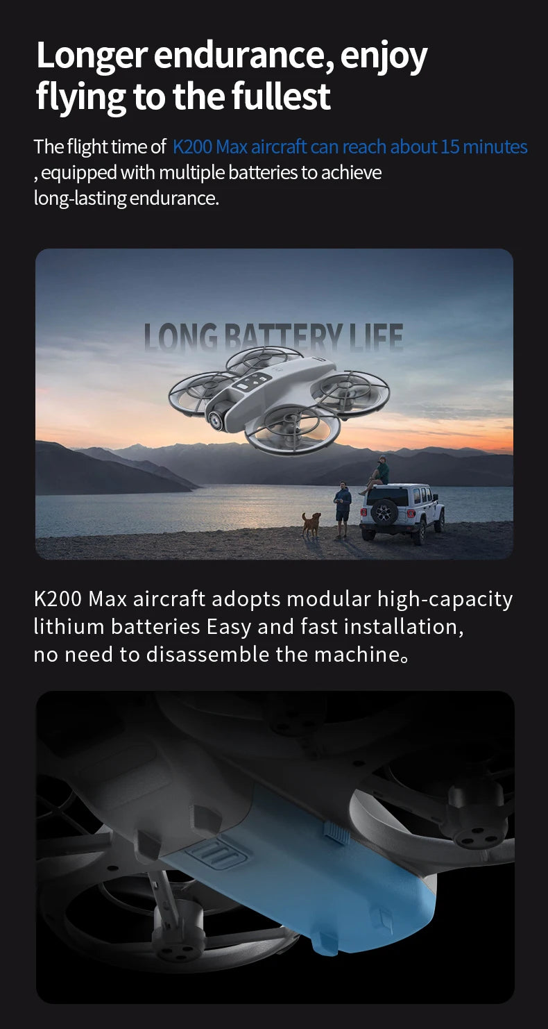 SKYPOINT NEW K200 MAX Drone Large Ultra HD Screen Remote 8K Aerial Vehicle GPS Brushless Motor Long Flight Time 5G Dual Camera Quadcopter