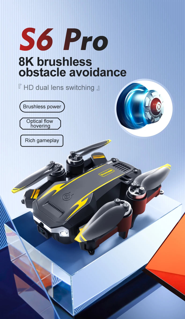 SKYPOINT Xiaomi S6 pro Drone Aerial 8K HD Professional Foldable Obstacle Avoidance Quadcopter Dual Camera GPS WIFI RC UAV Christmas Gifts