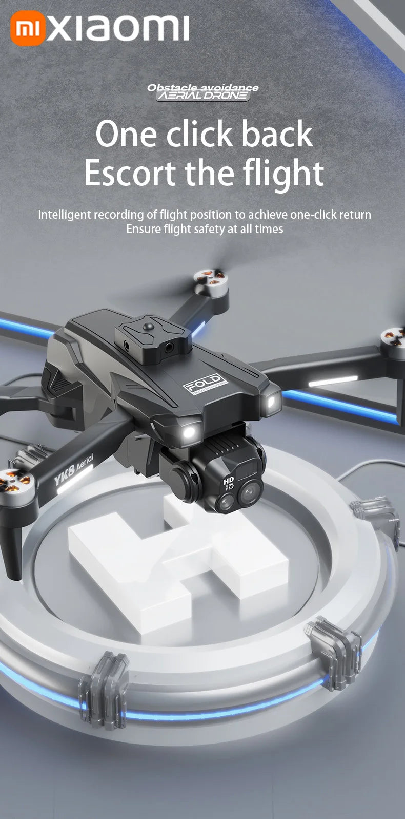 SKYPOINT Xiaomi YK8 Pro Drone 8K Aerial HD Professional Omnidirectional infrared Intelligent Obstacle Avoidance 5G WIFI Brushless Drone