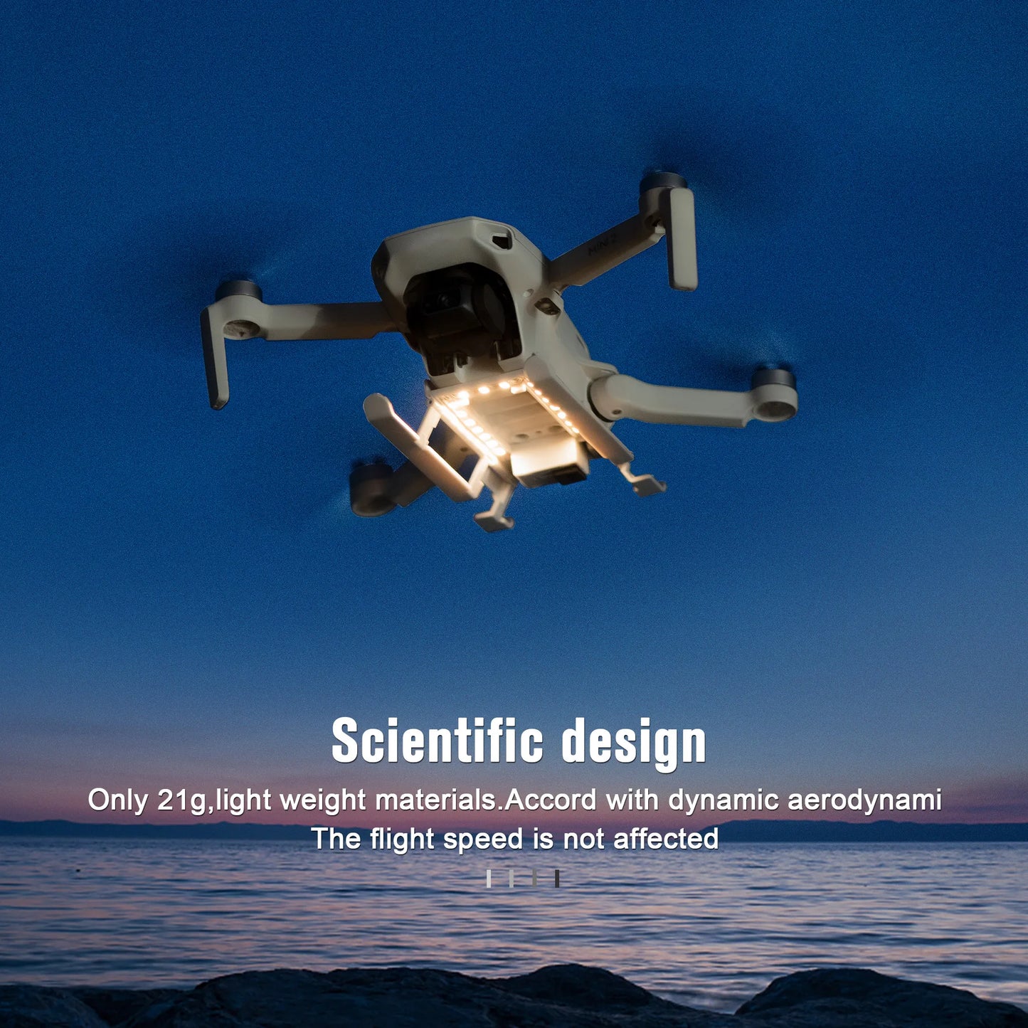 SKYPOINT Mini 2SE Colorful LED Landing Gear for DJI Mini 4K/Mini 2 Drone Accessory Foldable Landing Gear with Flash LED Lights