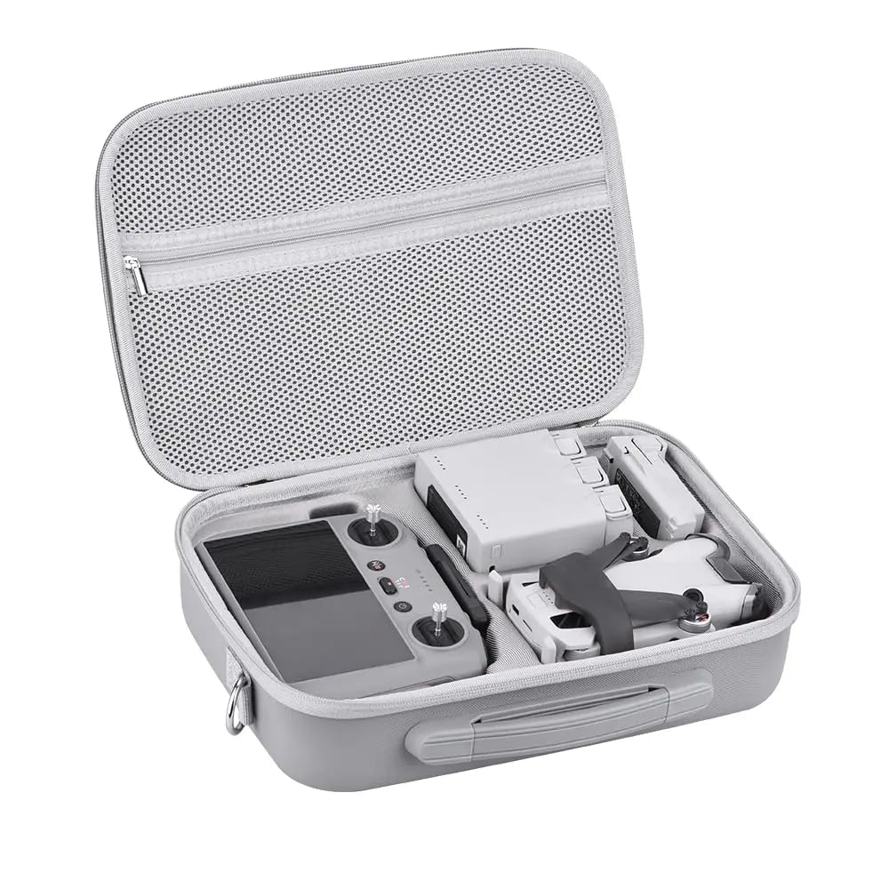 SKYPOINT Mini 4 Pro RC 2 Case, Large Capacity Portable PU Leather Storage Bag for DJI Mini 4 Pro Fly More Combo Drone RC2 Controller Kit