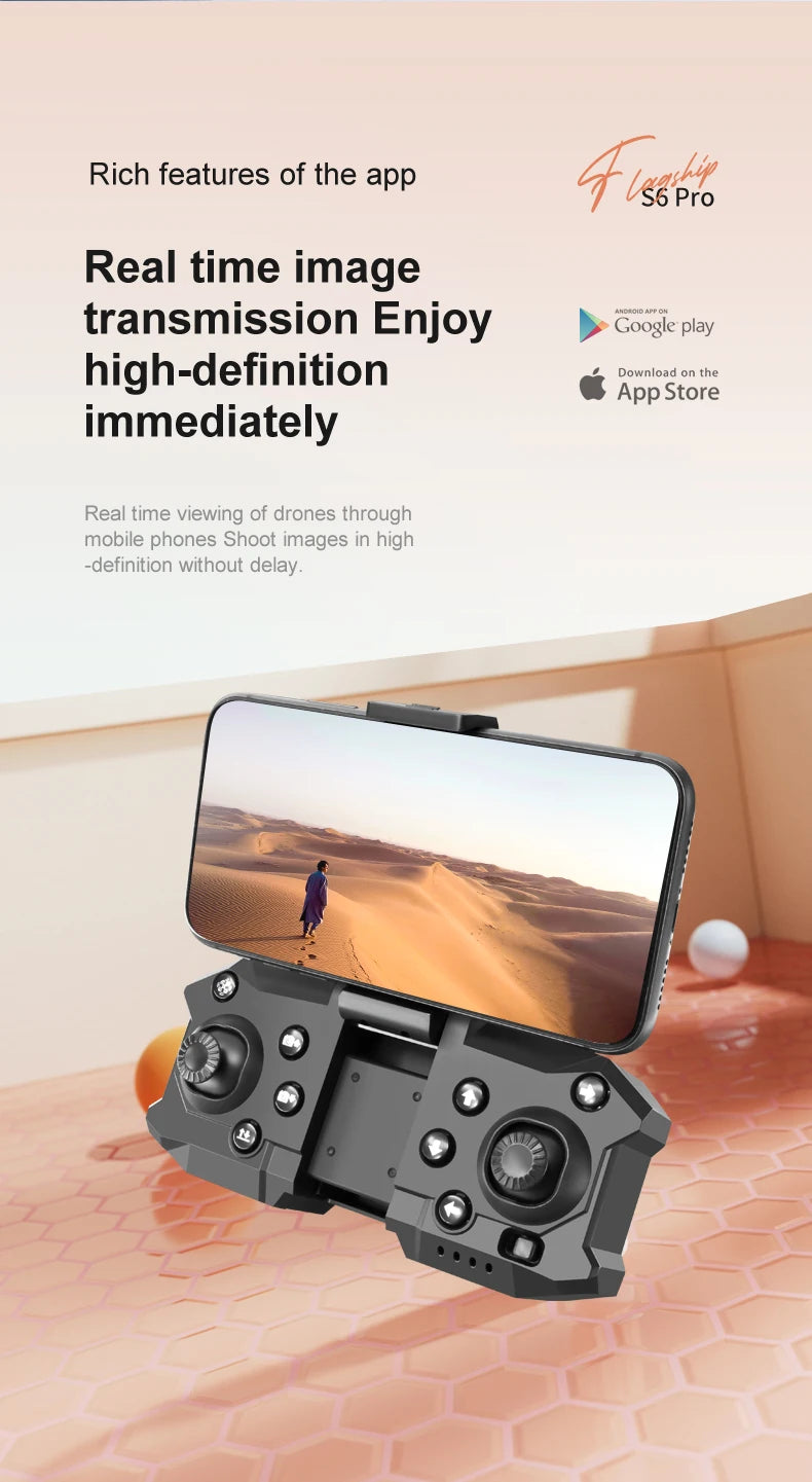 SKYPOINT Xiaomi S6 pro Drone Aerial 8K HD Professional Foldable Obstacle Avoidance Quadcopter Dual Camera GPS WIFI RC UAV Christmas Gifts