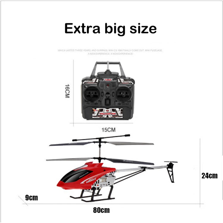 SKYPOINT Rc Helicopter With Remote Control Extra Durable Big Plane Toy For Kids Drone Model Outdoor 3.5CH 80cm Aircraft Large Helicoptero