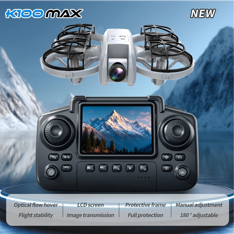 SKYPOINT K100 MAX Drone with 5KM Range 8K Dual Camera 180 Obstacle Avoidance HD Video FPV Optical Flow Quadcopter Aerial Photography Toy