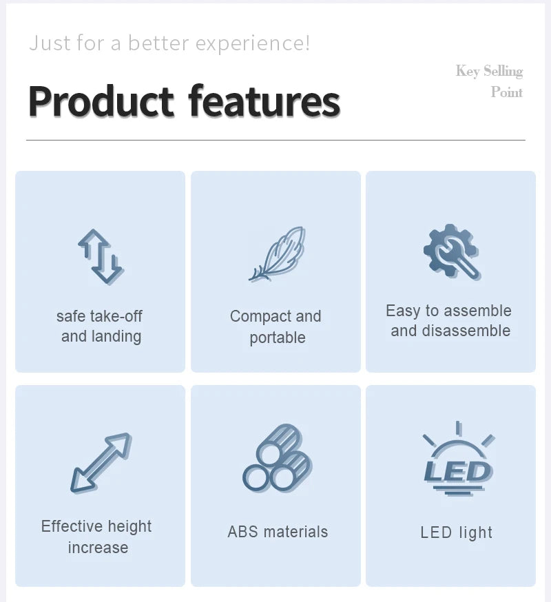 SKYPOINT Colorful LED Landing Gear for DJI Mini 4 Pro Drone Accessory Foldable Landing Gear with Flash LED Lights