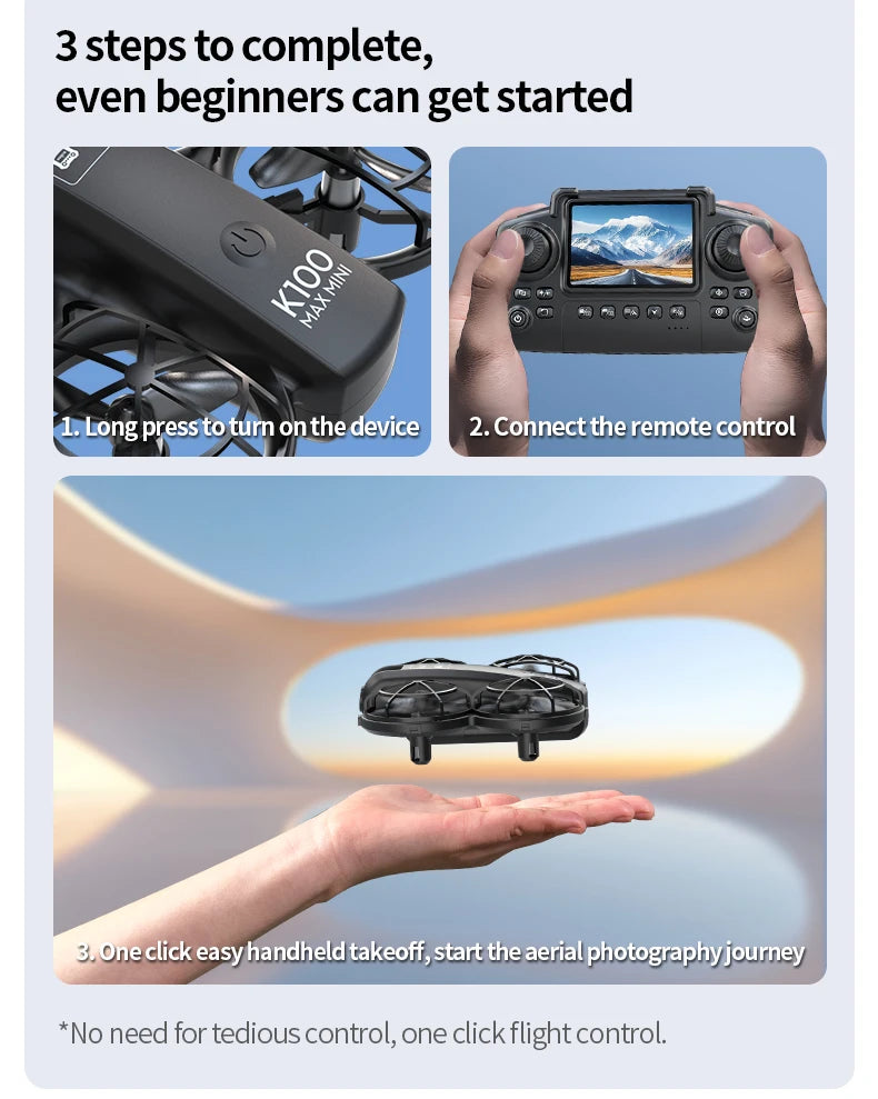 SKYPOINT K100 MAX Drone with 5KM Range 8K Dual Camera 180 Obstacle Avoidance HD Video FPV Optical Flow Quadcopter Aerial Photography Toy