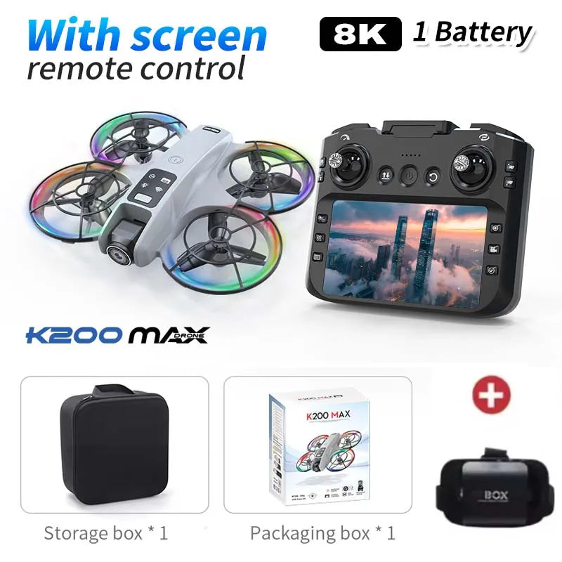 SKYPOINT NEW K200 MAX Drone Large Ultra HD Screen Remote 8K Aerial Vehicle GPS Brushless Motor Long Flight Time 5G Dual Camera Quadcopter