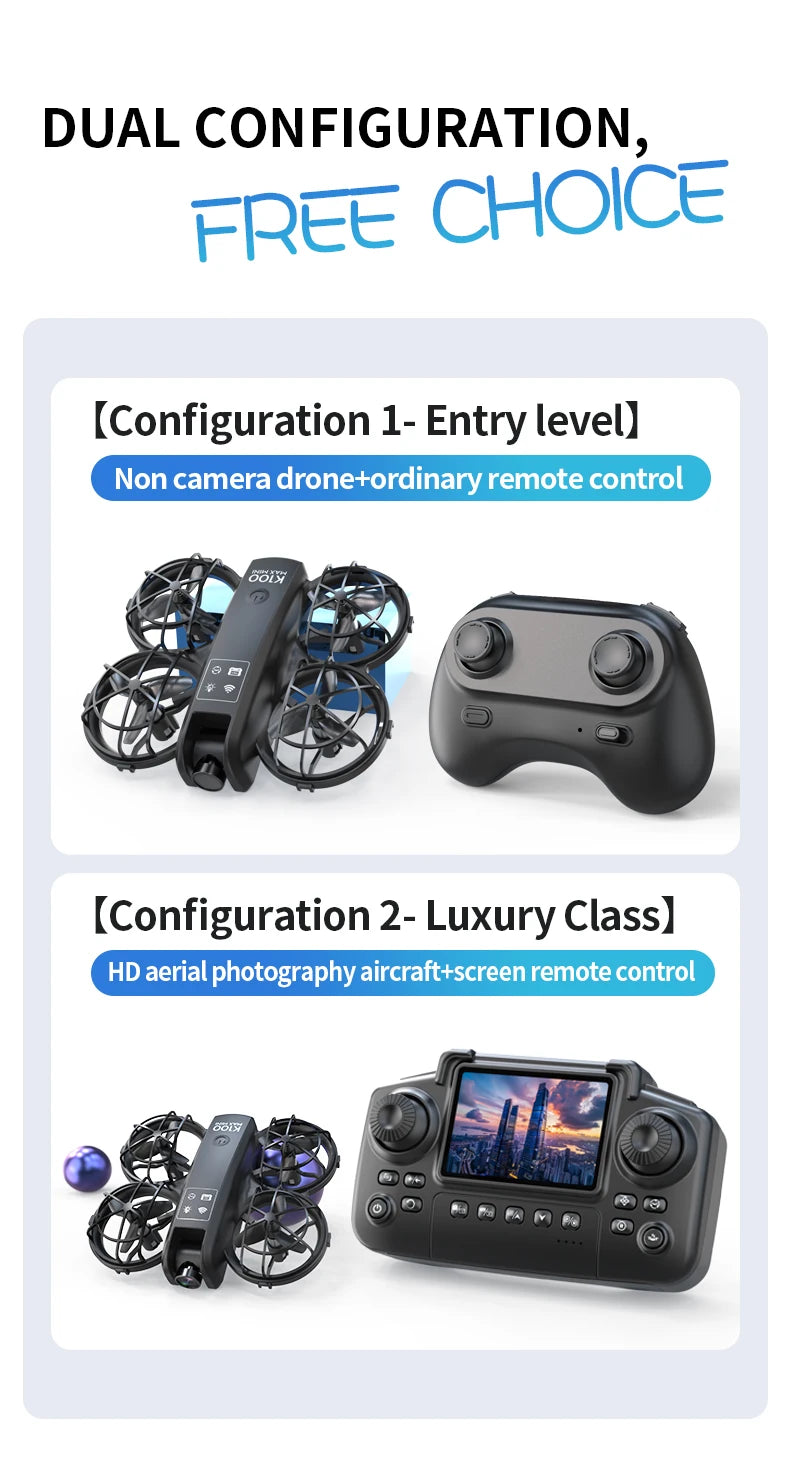 SKYPOINT K100 MAX Drone with 5KM Range 8K Dual Camera 180 Obstacle Avoidance HD Video FPV Optical Flow Quadcopter Aerial Photography Toy