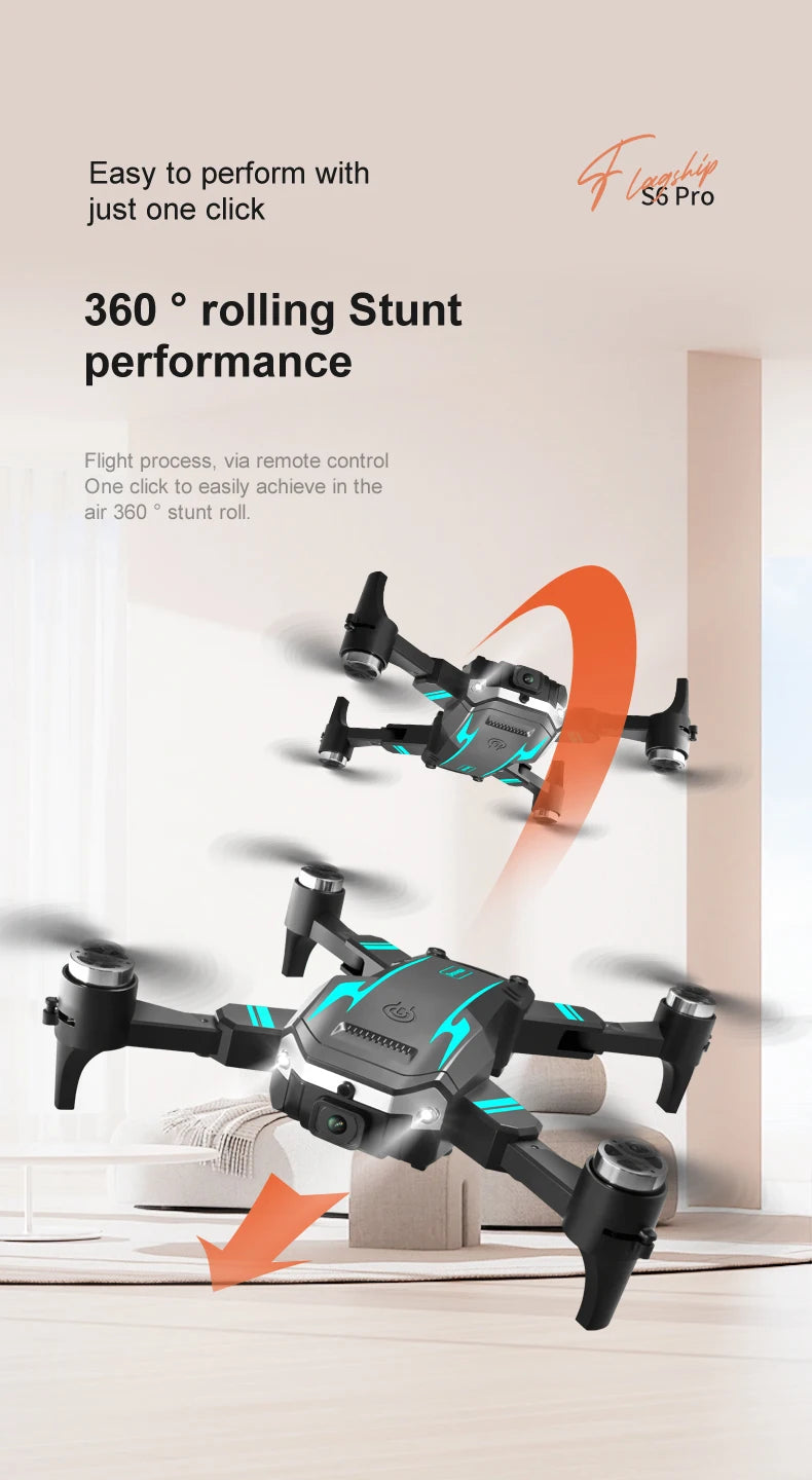 SKYPOINT Xiaomi S6 pro Drone Aerial 8K HD Professional Foldable Obstacle Avoidance Quadcopter Dual Camera GPS WIFI RC UAV Christmas Gifts