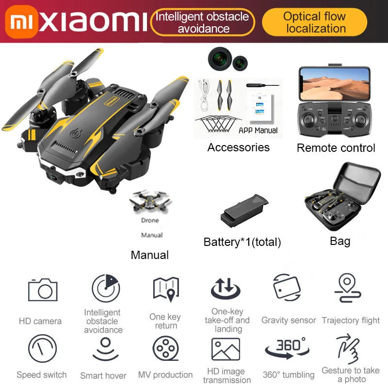 SKYPOINT Xiaomi S6 pro Drone Aerial 8K HD Professional Foldable Obstacle Avoidance Quadcopter Dual Camera GPS WIFI RC UAV Christmas Gifts
