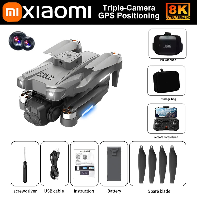SKYPOINT Xiaomi YK8 Pro Drone 8K Aerial HD Professional Omnidirectional infrared Intelligent Obstacle Avoidance 5G WIFI Brushless Drone