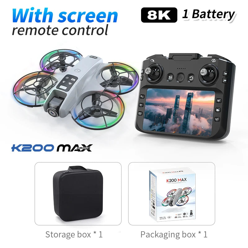 SKYPOINT NEW K200 MAX Drone Large Ultra HD Screen Remote 8K Aerial Vehicle GPS Brushless Motor Long Flight Time 5G Dual Camera Quadcopter